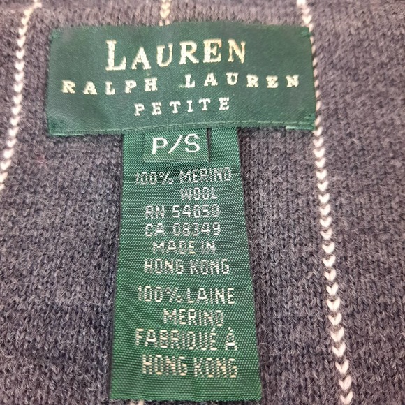 Lauren Ralph Lauren Merino Wool Button Down Pinstripe Blazer, Petite Small - Picture 12 of 16